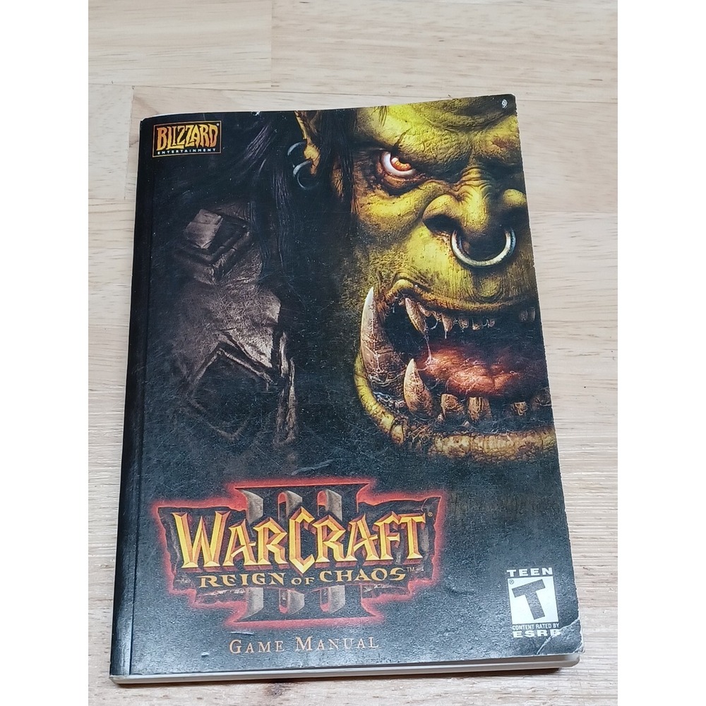Warcraft 3 III Reign of Chaos PC Video Game Blizzard Book MANUAL ONLY!